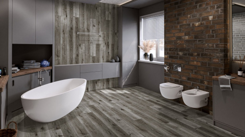 Кварцевый ламинат Damy Floor Family SPC Дуб Состаренный Серый Aged Gray Oak