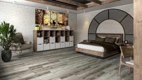 Кварцевый ламинат Damy Floor Family SPC Дуб Рустикальный Серый Rustic Gray Oak