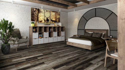 Кварцевый ламинат Damy Floor Family LVT Дуб Рустикальный Черный Rustic Black Oak