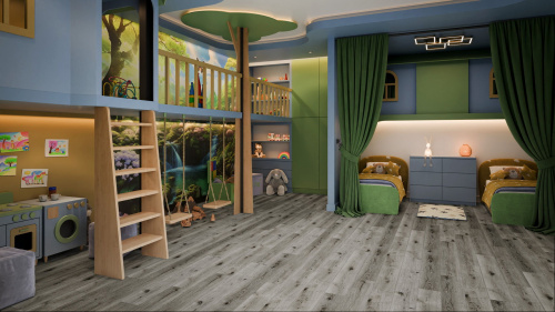 Кварцевый ламинат Damy Floor Family SPC Дуб Состаренный Серый Aged Gray Oak