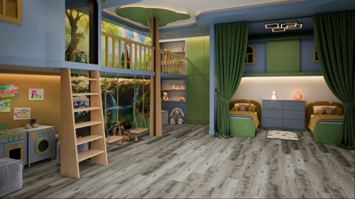 Кварцевый ламинат Damy Floor Family SPC Дуб Рустикальный Серый Rustic Gray Oak